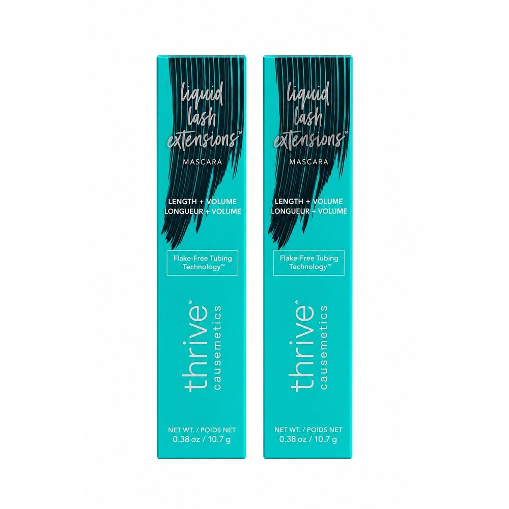 Thrive Liquid Lash Extensions Tubing Mascara Brynn Rich Black 0.38 oz 2 Pack